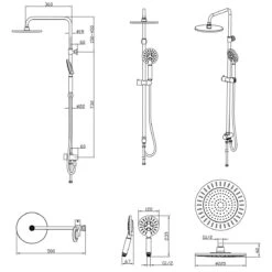 Tiger Tyne Doucheset - Regendouche Ø 22,5 Cm - Handdouche Ø 12 Cm - 3 Standen - Mat Zwart -Badkamerartikelen Winkel 1200x1200 1138