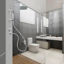 Niceey Doucheset - Regendouche - Handdouche - Verstelbaar - Vierkant - Chroom -Badkamerartikelen Winkel 1200x1200 1158