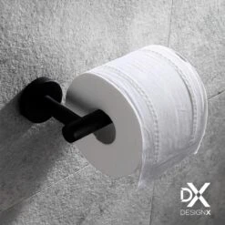 DesignX Toiletrolhouder Zwart - WC Rolhouder - Matte - Papier - Houder - Incl. Schroeven -Badkamerartikelen Winkel 1200x1200 116