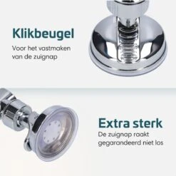 Moodcare® Verplaatsbare Douchekophouder Zelfklevend - Chroom – Douchekop Houder Zonder Boren – Wandhouder Douchekop Zuignap -Badkamerartikelen Winkel 1200x1200 1166