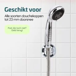 Moodcare® Verplaatsbare Douchekophouder Zelfklevend - Chroom – Douchekop Houder Zonder Boren – Wandhouder Douchekop Zuignap -Badkamerartikelen Winkel 1200x1200 1168