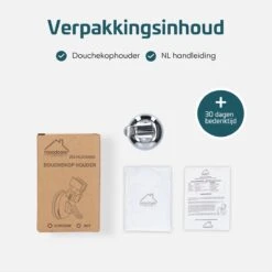 Moodcare® Verplaatsbare Douchekophouder Zelfklevend - Chroom – Douchekop Houder Zonder Boren – Wandhouder Douchekop Zuignap -Badkamerartikelen Winkel 1200x1200 1170
