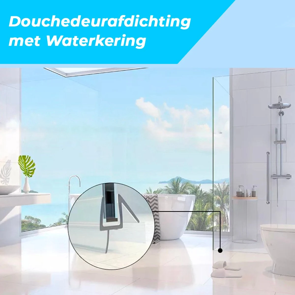 Minismus Douchedeurafdichting Met Waterkering (2 Strips Van 1 Meter, Makkelijk Inkortbaar) - Waterstopper Geschikt Voor Glas Van 6 Tot 8 Mm - Douchedorpel - Lekstrip Voor Horizontale Bevestiging 8 Minismus Douchedeurafdichting Met Waterkering (2 Strips Van 1 Meter, Makkelijk Inkortbaar) - Waterstopper Geschikt Voor Glas Van 6 Tot 8 Mm - Douchedorpel - Lekstrip Voor Horizontale Bevestiging - Afbeelding 8