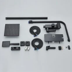 Luxe 4 In 1 Regen Douchekraan - Compleet Wassysteem -Regendouche - Handdouche - Kaan - Bidet - Met Planchet - Chroom - Zwart -Badkamerartikelen Winkel 1200x1200 1195