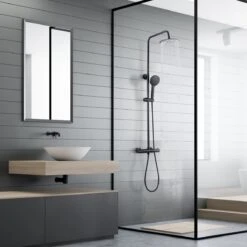 LOMAZOO Regendouche Met Thermostaatkraan - Doucheset Zwart - Regendoucheset - Zwart [COOPER] -Badkamerartikelen Winkel 1200x1200 1202