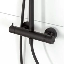 Tiger Twiss Doucheset - Regendouche Ø 30 Cm - Handdouche Ø 12 Cm - Met Thermostaatkraan - 3 Standen - Mat Zwart -Badkamerartikelen Winkel 1200x1200 1225