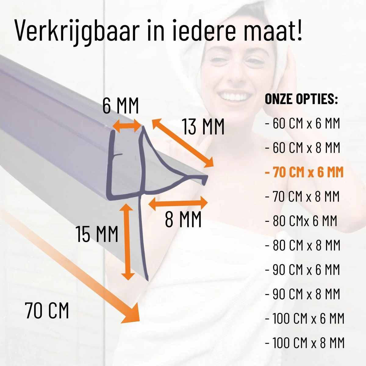 Simple Fix Lekstrip - Douchestrip - Waterkering - 70CM Lang - 6MM Glasdikte - Lekdorpel 6 Simple Fix Lekstrip - Douchestrip - Waterkering - 70CM Lang - 6MM Glasdikte - Lekdorpel - Afbeelding 6