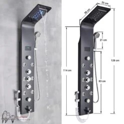 Douchepaneel Met Massage - Regendouche - Massage Jets - Waterval Douche - Met Thermostaatkraan En Handdouche - Zwart - Opbouw - Douchekop - Flanner® 11 Douchepaneel Met Massage - Regendouche - Massage Jets - Waterval Douche - Met Thermostaatkraan En Handdouche - Zwart - Opbouw - Douchekop - Flanner® -Badkamerartikelen Winkel 1200x1200 1313
