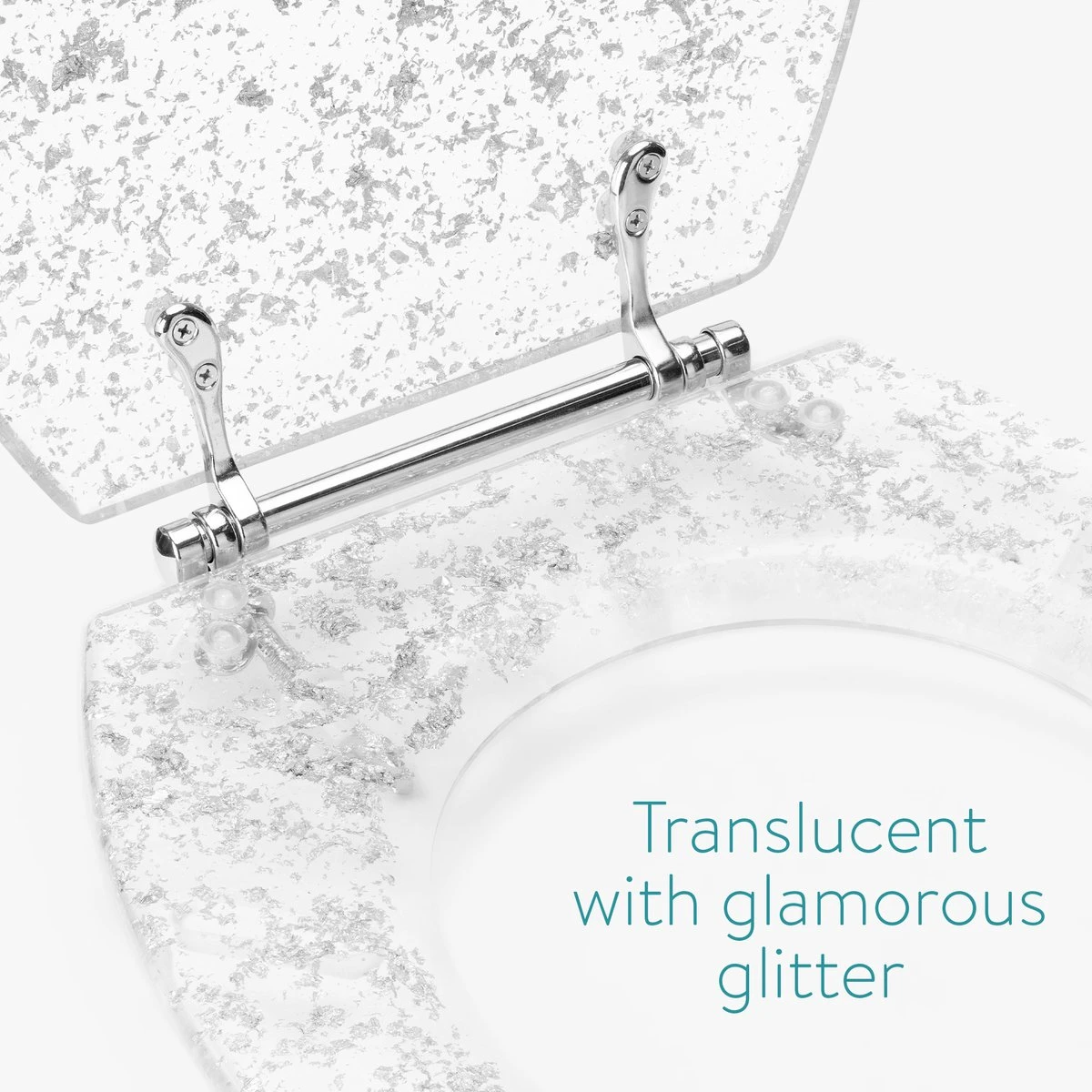 Navaris Toiletbril Met Glitter Design - Transparante Wc-bril 42 X 36 X 4,5 Cm - Makkelijk Te Bevestigen 3 Navaris Toiletbril Met Glitter Design - Transparante Wc-bril 42 X 36 X 4,5 Cm - Makkelijk Te Bevestigen - Afbeelding 3