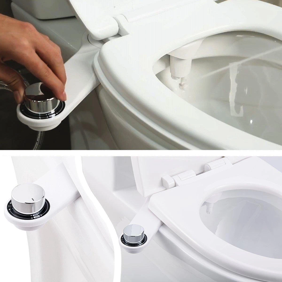 Bidet Handdouche Toilet Sproeier Shattaf Sprayer WC Papier Besparend - Dubbel Spray Koud Water - Badkamer Accessoires - Freshole® 5 Bidet Handdouche Toilet Sproeier Shattaf Sprayer WC Papier Besparend - Dubbel Spray Koud Water - Badkamer Accessoires - Freshole® - Afbeelding 5