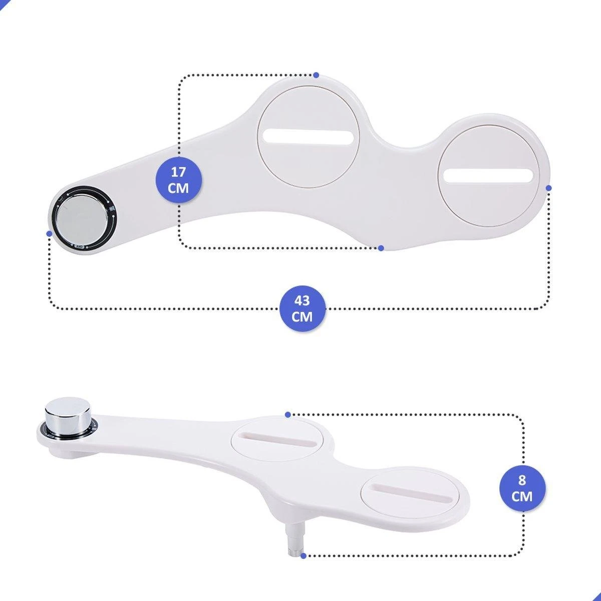 Bidet Handdouche Toilet Sproeier Shattaf Sprayer WC Papier Besparend - Dubbel Spray Koud Water - Badkamer Accessoires - Freshole® 8 Bidet Handdouche Toilet Sproeier Shattaf Sprayer WC Papier Besparend - Dubbel Spray Koud Water - Badkamer Accessoires - Freshole® - Afbeelding 8