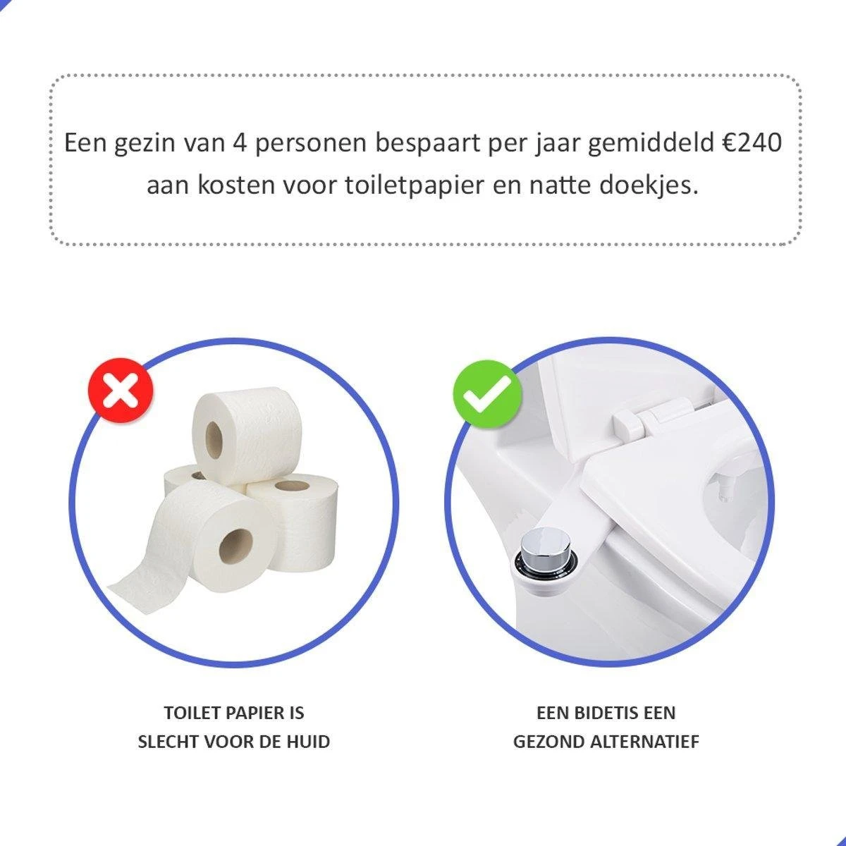 Bidet Handdouche Toilet Sproeier Shattaf Sprayer WC Papier Besparend - Dubbel Spray Koud Water - Badkamer Accessoires - Freshole® 10 Bidet Handdouche Toilet Sproeier Shattaf Sprayer WC Papier Besparend - Dubbel Spray Koud Water - Badkamer Accessoires - Freshole® - Afbeelding 10