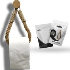 Jelta Toiletrolhouder Zonder Boren- Wc Rolhouder - Zuignap - Zelfklevend - Hout En Touw -Badkamerartikelen Winkel 1200x1200 145