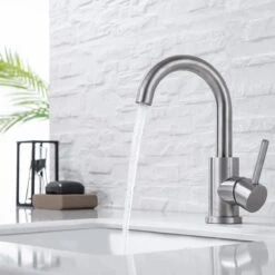 LOMAZOO Wastafelkraan Ivory - Mengkraan Wastafel - Kraan Badkamer - Wastafelmengkraan RVS -Badkamerartikelen Winkel 1200x1200 1461