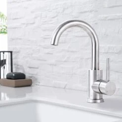 LOMAZOO Wastafelkraan Ivory - Mengkraan Wastafel - Kraan Badkamer - Wastafelmengkraan RVS -Badkamerartikelen Winkel 1200x1200 1462