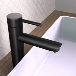 LOMAZOO Wastafelkraan Zwart Ceres - Badkamerkraan - Wastafel Kraan - Mengkraan Wastafel - Hoge Uitloop -Badkamerartikelen Winkel 1200x1200 1502