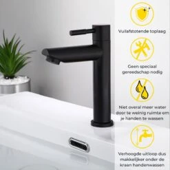 Stylumo Zwarte Toiletkraan – Fonteinkraan Zwart – Koudwaterkraan – WC Kraan – Badkamermeubel Kraan Alleen Koud Water -Badkamerartikelen Winkel 1200x1200 1554
