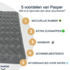 Douchemat Antislip Grijs - 53 X 53 Cm - Antislipmat Douche - Badmat -Badkamerartikelen Winkel 1200x1200 1575