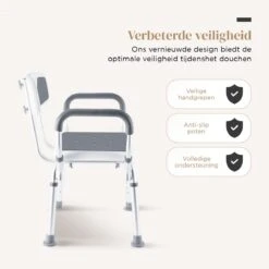 BY JRM Douchestoel En Douchekruk Met Afneembare Rugleuning En Armleuning – 30 Dagen Uitproberen - Anti Slip – Verstelbare Hoogte - Douchekrukje - Grijs -Badkamerartikelen Winkel 1200x1200 1584