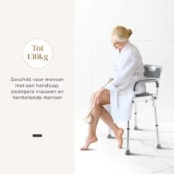 BY JRM Douchestoel En Douchekruk Met Afneembare Rugleuning En Armleuning – 30 Dagen Uitproberen - Anti Slip – Verstelbare Hoogte - Douchekrukje - Grijs -Badkamerartikelen Winkel 1200x1200 1589