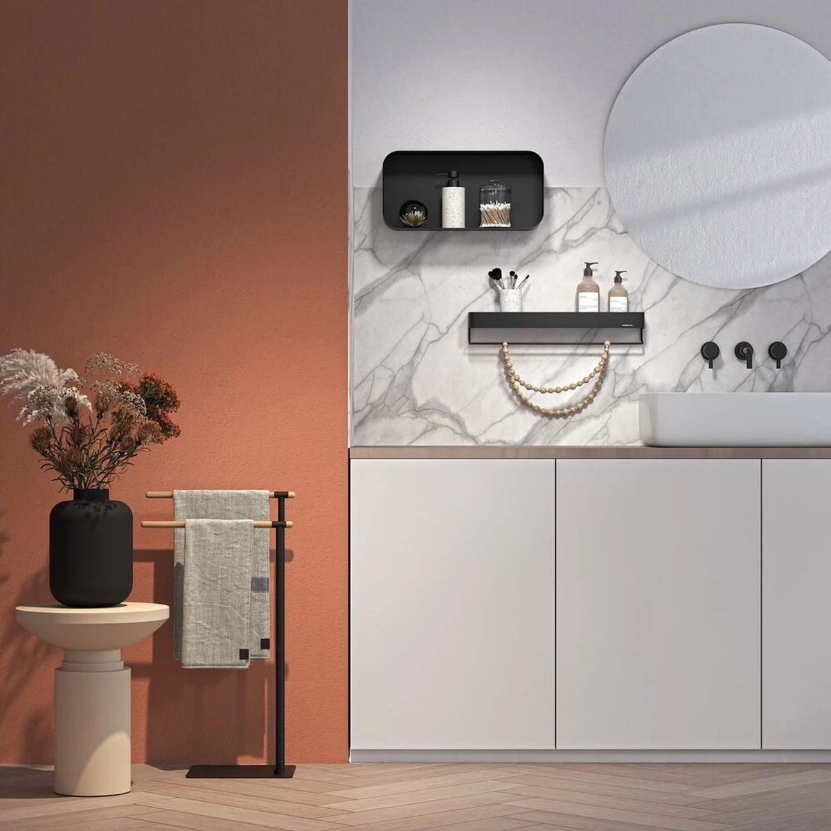 Sealskin Brix - Wandrek Met Handdoekrek - 55 Cm - Zwart 5 Sealskin Brix - Wandrek Met Handdoekrek - 55 Cm - Zwart - Afbeelding 5