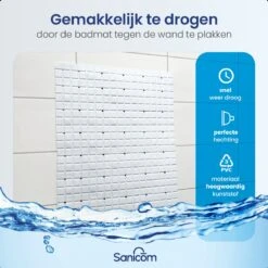 Merkloos Douchemat - Badmat Antislip - Antislipmat Douche - Antislipmat Bad - ​​Schimmelbestendig - Met Zuignappen - Wasbaar - Wit -Badkamerartikelen Winkel 1200x1200 1670