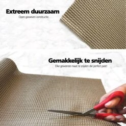 SWILIX ® Antislipmat Voor Kasten En Lades, Douchemat - Badkamermat - Badmat, Dienblad, Vloer - 4 Meter Rol - Anti Slip Mat - 400 X 30 Cm - Beige -Badkamerartikelen Winkel 1200x1200 1688