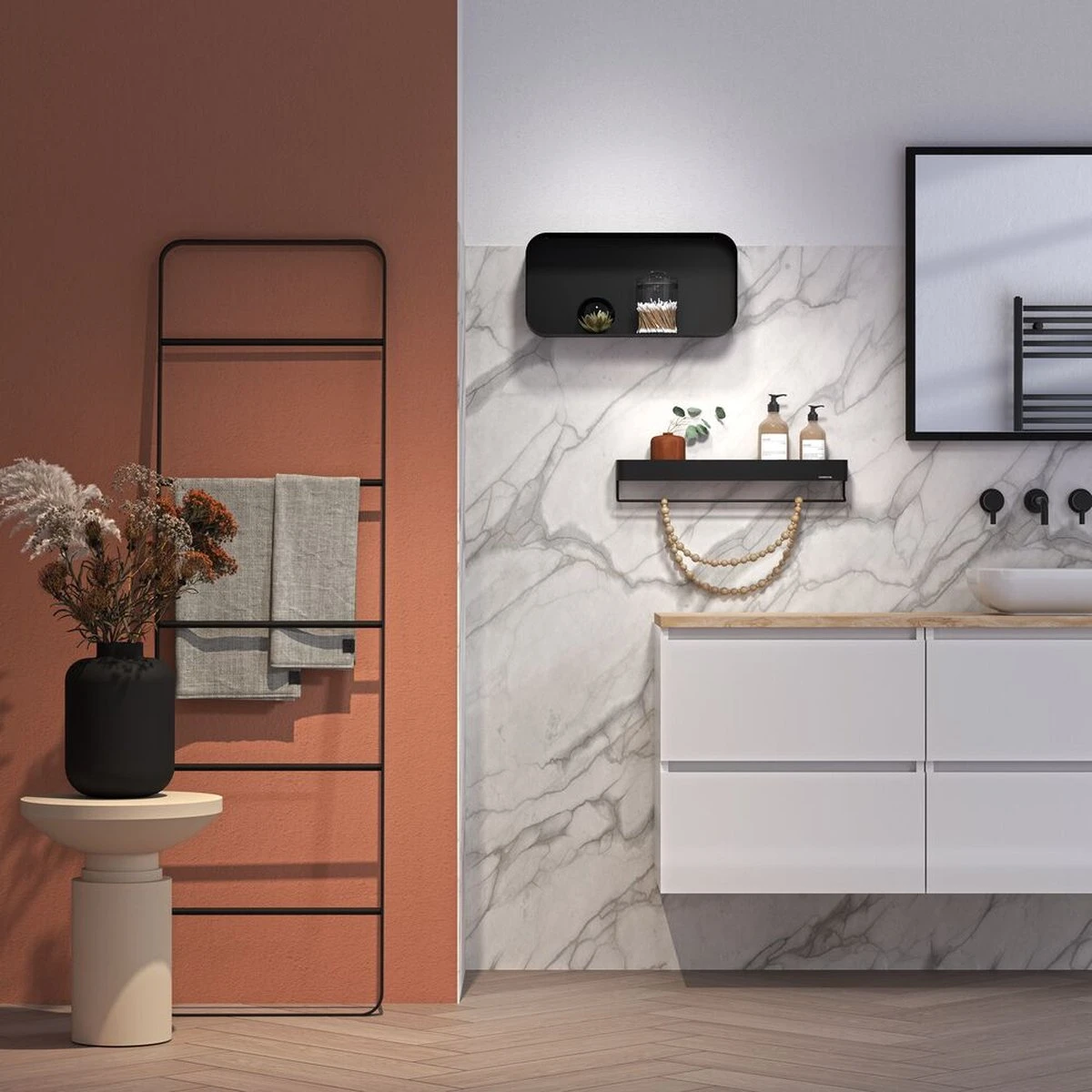 Sealskin Brix - Wandrek Met Handdoekrek - 55 Cm - Zwart 7 Sealskin Brix - Wandrek Met Handdoekrek - 55 Cm - Zwart - Afbeelding 7