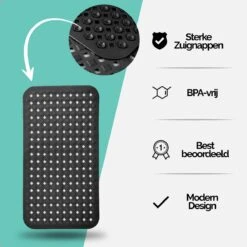 The Original - Douchemat Antislip - Zwart - 88x40cm - Antislipmat Badmat Voor Bad & Douche - Anti Slip Mat Met Zuignappen -Badkamerartikelen Winkel 1200x1200 1717