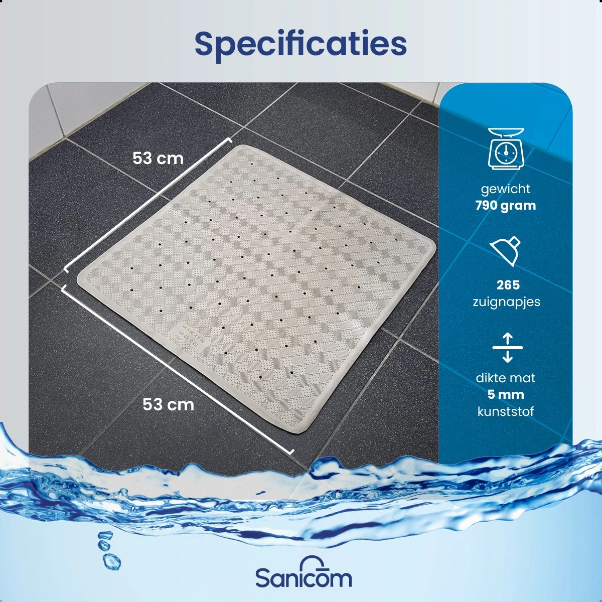 Merkloos Douchemat - Antislip Mat - Antislipmat Douche - Badmat - Schimmelbestendig - Met Zuignappen - Wasbaar - Grijs 2 Merkloos Douchemat - Antislip Mat - Antislipmat Douche - Badmat - Schimmelbestendig - Met Zuignappen - Wasbaar - Grijs - Afbeelding 2