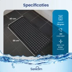 Merkloos Badmat Antislip - Douchemat - Antislipmat Bad - Antislipmat Douche - Schimmelbestendig - Met Zuignappen - Wasbaar - Zwart -Badkamerartikelen Winkel 1200x1200 1740