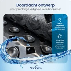 Merkloos Badmat Antislip - Douchemat - Antislipmat Bad - Antislipmat Douche - Schimmelbestendig - Met Zuignappen - Wasbaar - Zwart -Badkamerartikelen Winkel 1200x1200 1742