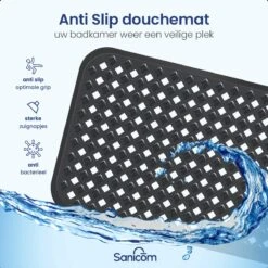 Merkloos Badmat Antislip - Douchemat - Antislipmat Bad - Antislipmat Douche - Schimmelbestendig - Met Zuignappen - Wasbaar - Zwart -Badkamerartikelen Winkel 1200x1200 1743