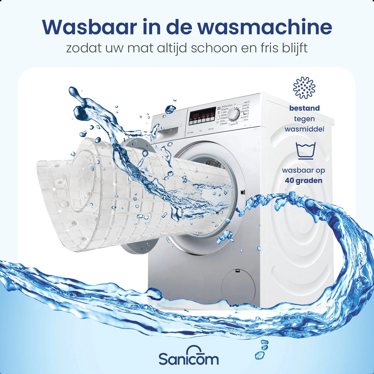 Merkloos Badmat Antislip - Douchemat - Antislipmat Bad - Antislipmat Douche - Schimmelbestendig - Met Zuignappen - Wasbaar - Wit 3 Merkloos Badmat Antislip - Douchemat - Antislipmat Bad - Antislipmat Douche - Schimmelbestendig - Met Zuignappen - Wasbaar - Wit - Afbeelding 3