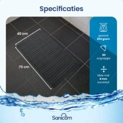 Merkloos Douchemat - Badmat Antislip - Antislipmat Douche - Antislipmat Bad - ​​Schimmelbestendig - Met Zuignappen - Wasbaar - Zwart -Badkamerartikelen Winkel 1200x1200 1764