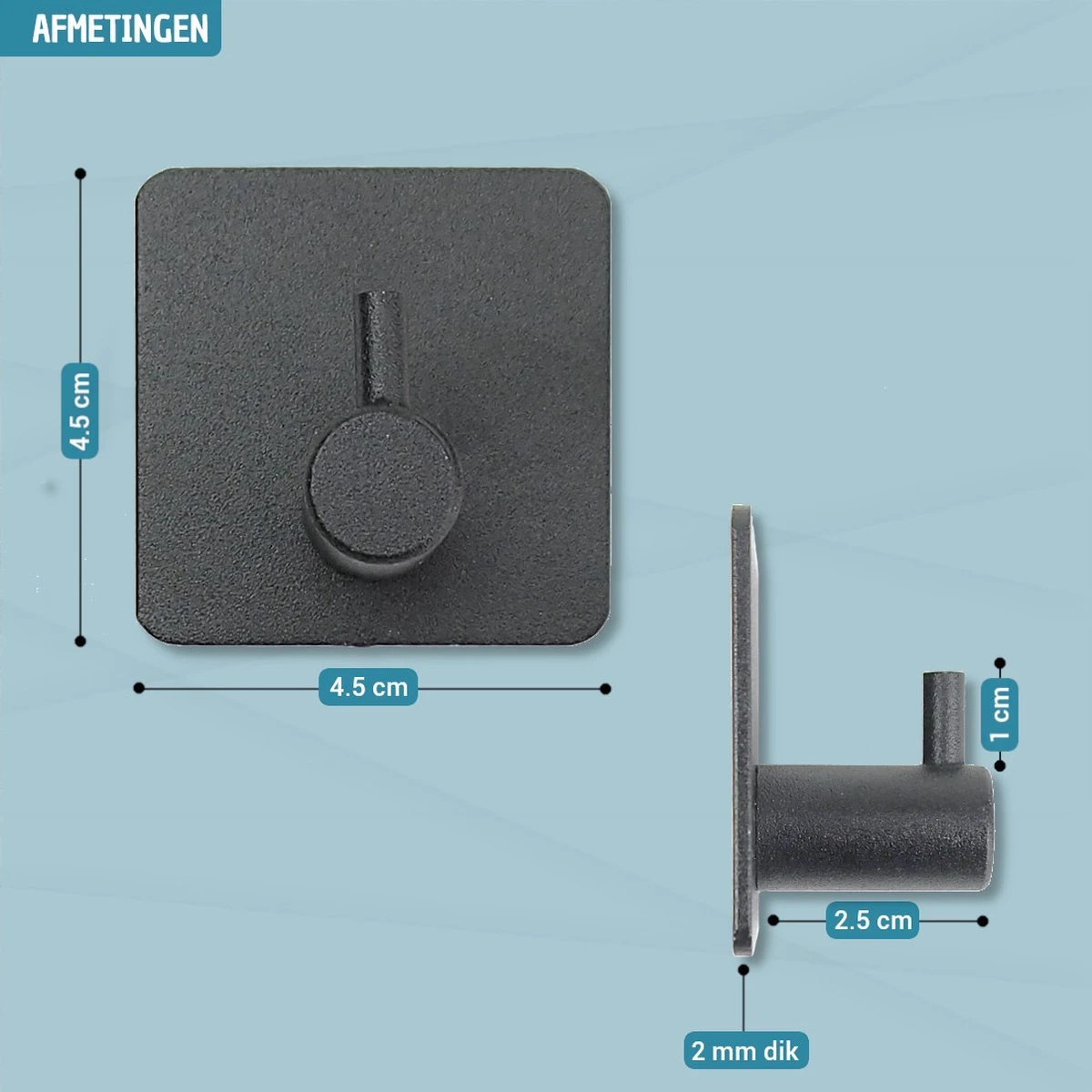 Vannons - Handdoekhaakjes - Zelfklevende Haakjes - Set Van 6 Haakjes - RVS - Zwart 2 Vannons - Handdoekhaakjes - Zelfklevende Haakjes - Set Van 6 Haakjes - RVS - Zwart - Afbeelding 2