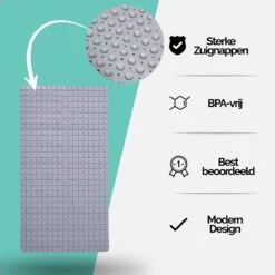 The Original - Douchemat Antislip - Grijs - 70x40cm - Antislipmat Badmat Voor Bad & Douche - Anti Slip Mat Met Zuignappen -Badkamerartikelen Winkel 1200x1200 1776