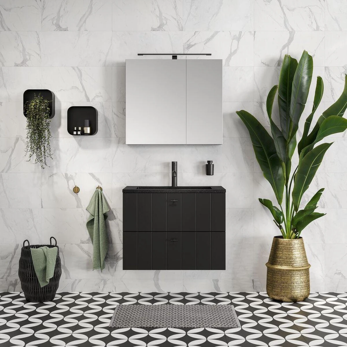 Sealskin Brix - Wandkubus Wandelement Wandrek - 12x24x24 Cm - Metaal - Zwart 9 Sealskin Brix - Wandkubus Wandelement Wandrek - 12x24x24 Cm - Metaal - Zwart - Afbeelding 9