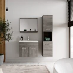 Badplaats Badkamermeubel Set Montreal 60 Cm X 35 Cm - Grijs Eiken - Badmeubel Met Spiegel En Zijkast 9 Badplaats Badkamermeubel Set Montreal 60 Cm X 35 Cm - Grijs Eiken - Badmeubel Met Spiegel En Zijkast -Badkamerartikelen Winkel 1200x1200 1803