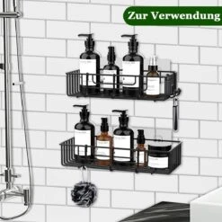 Merkloos RVS Doucherek - Badkamerrekken - Badkamerrek Zonder Boren - Shower Rack - Zelfklevend Doucherek - Doucherek Zonder Boren - Badkamer Accessoires - 2 Stuks -Badkamerartikelen Winkel 1200x1200 1822