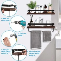 Zwevende Wandplank - 2 Stuks - 40cm - Handdoekhouder En 8 Haakjes - Badkamerplank Decoratieve Muur Opbergplanken Voor Badkamer Slaapkamer, Woonkamer, Keuken Plank 16 Zwevende Wandplank - 2 Stuks - 40cm - Handdoekhouder En 8 Haakjes - Badkamerplank Decoratieve Muur Opbergplanken Voor Badkamer Slaapkamer, Woonkamer, Keuken Plank -Badkamerartikelen Winkel 1200x1200 1830