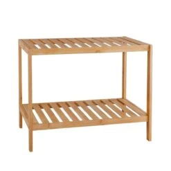 Merkloos Decopatent® Houten Bankje Van Bamboe - Badkamer - Opbergrek - Badkamerkast Rek - Open Badkamerbankje - Opbergen Handdoeken Rek -Badkamerartikelen Winkel 1200x1200 1853