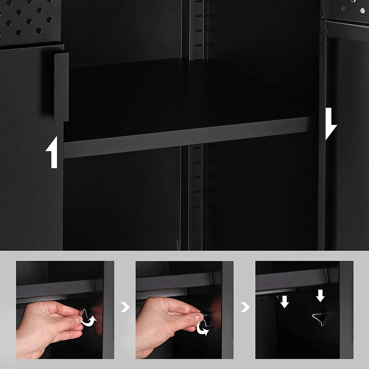 Songmics Opslagkabinet, Dubbel-deurs Vloerkast Met Magnetische Sluiting, Verstelbare Plank, Stalen Frame, Industriële Stijl, Ruimtebesparend, Rustiek Bruin En Zwart LSC102B01 6 Songmics Opslagkabinet, Dubbel-deurs Vloerkast Met Magnetische Sluiting, Verstelbare Plank, Stalen Frame, Industriële Stijl, Ruimtebesparend, Rustiek Bruin En Zwart LSC102B01 - Afbeelding 6