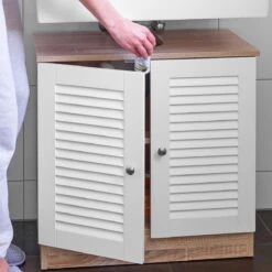 Casaria Wastafel Onderkast Met Uitsparing 60 X 30 X 60cm Witbruin -Badkamerartikelen Winkel 1200x1200 1902