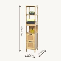 Merkloos Kiruna - Badkamerkast - Badkamerkasten Hoog - Kolomkast Badkamer - Badkamermeubel - Bamboe - 144,5 X 30 X 30 Cm 5 Merkloos Kiruna - Badkamerkast - Badkamerkasten Hoog - Kolomkast Badkamer - Badkamermeubel - Bamboe - 144,5 X 30 X 30 Cm -Badkamerartikelen Winkel 1200x1200 1923