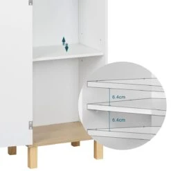 Kamyra® Scandinavisch Badkamermeubel - Badkamerkast, Wastafelmeubel, Opbergkast - Wit - 40x30x180 Cm - MDF -Badkamerartikelen Winkel 1200x1200 1939