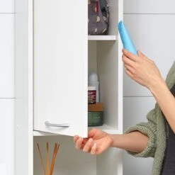 Casaria Badkamerkast - 6 Vakken/ 2 Deuren - Slank En Elegant - Wit -Badkamerartikelen Winkel 1200x1200 1967