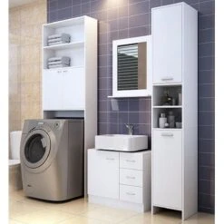 Casaria Badkamerkast - 6 Vakken/ 2 Deuren - Slank En Elegant - Wit -Badkamerartikelen Winkel 1200x1200 1968