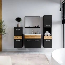 Badmeubelset Alba 60cm Zwart Met Eiken Compleet Badkamermeubel 15 Badmeubelset Alba 60cm Zwart Met Eiken Compleet Badkamermeubel -Badkamerartikelen Winkel 1200x1200 1972