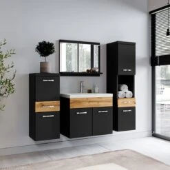 Badmeubelset Alba 60cm Zwart Met Eiken Compleet Badkamermeubel 16 Badmeubelset Alba 60cm Zwart Met Eiken Compleet Badkamermeubel -Badkamerartikelen Winkel 1200x1200 1973